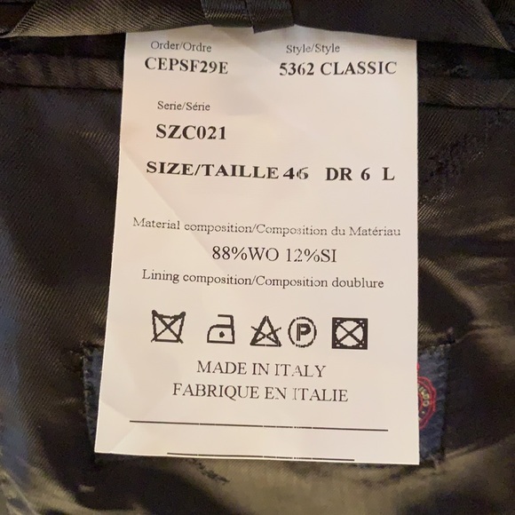 Ermenegildo Zegna Saks Fifth Ave Black Classic Suit Blazer - Picture 4 of 4